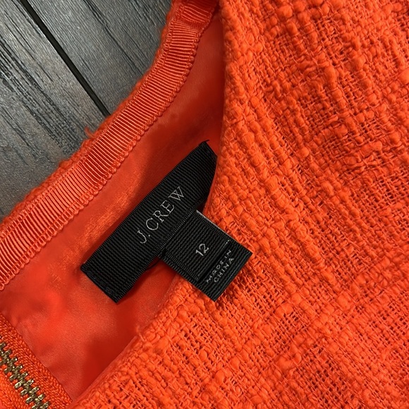 J. Crew Orange Tweed Sleeveless Sheath Dress - Picture 5 of 15